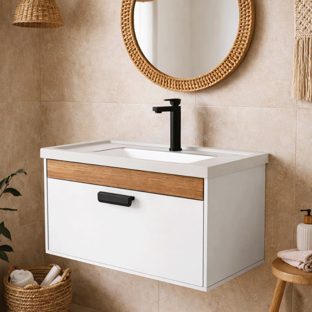 Gabinete Armario de Banheiro 100% MDF - Riva 60cm