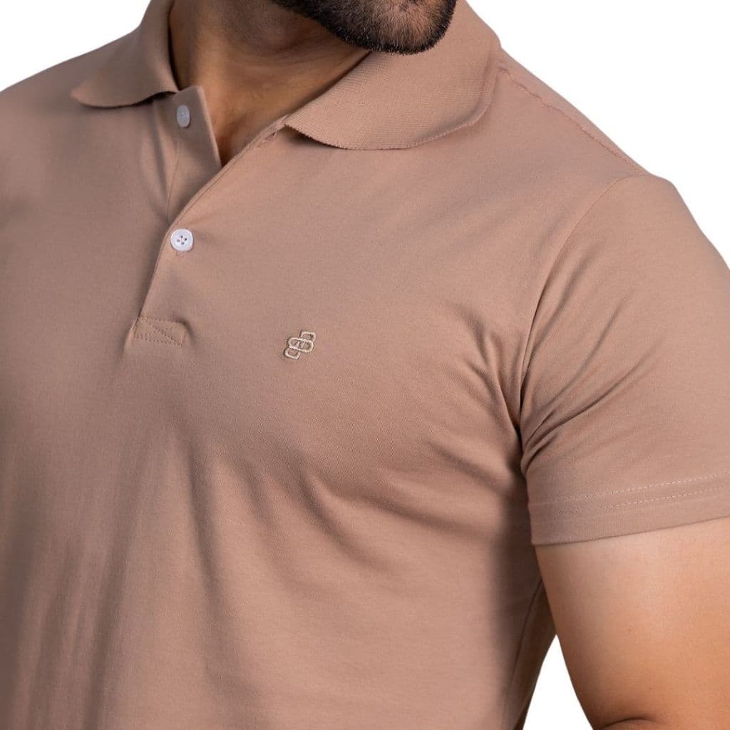 Camiseta Polo Masculina Manga Curta e Botão Tecido Leve e Confortável Casual para Festas ou Trabalho