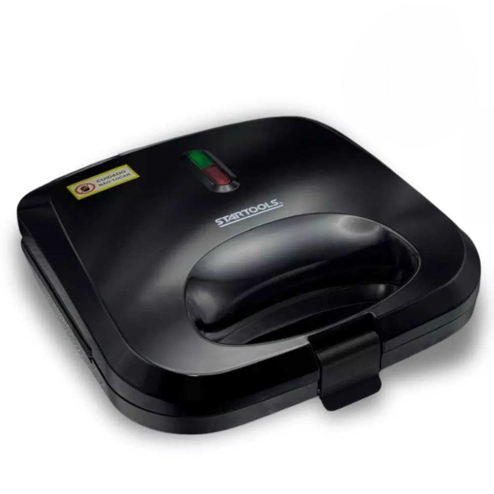 Sanduicheira Grill Elétrica 2 Em 1 750W Misteira Antiaderente Tostex Lanches Chapa Dupla 127V 220V