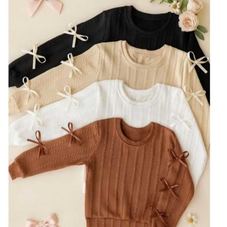 blusa infantil menina manga longa comprida lacinhos moda detalhe lacinhos frio inverno