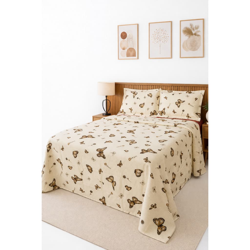 Colcha Cobre Leito Casal Queen 3 Peças Estampado Piquet Cores Modernas