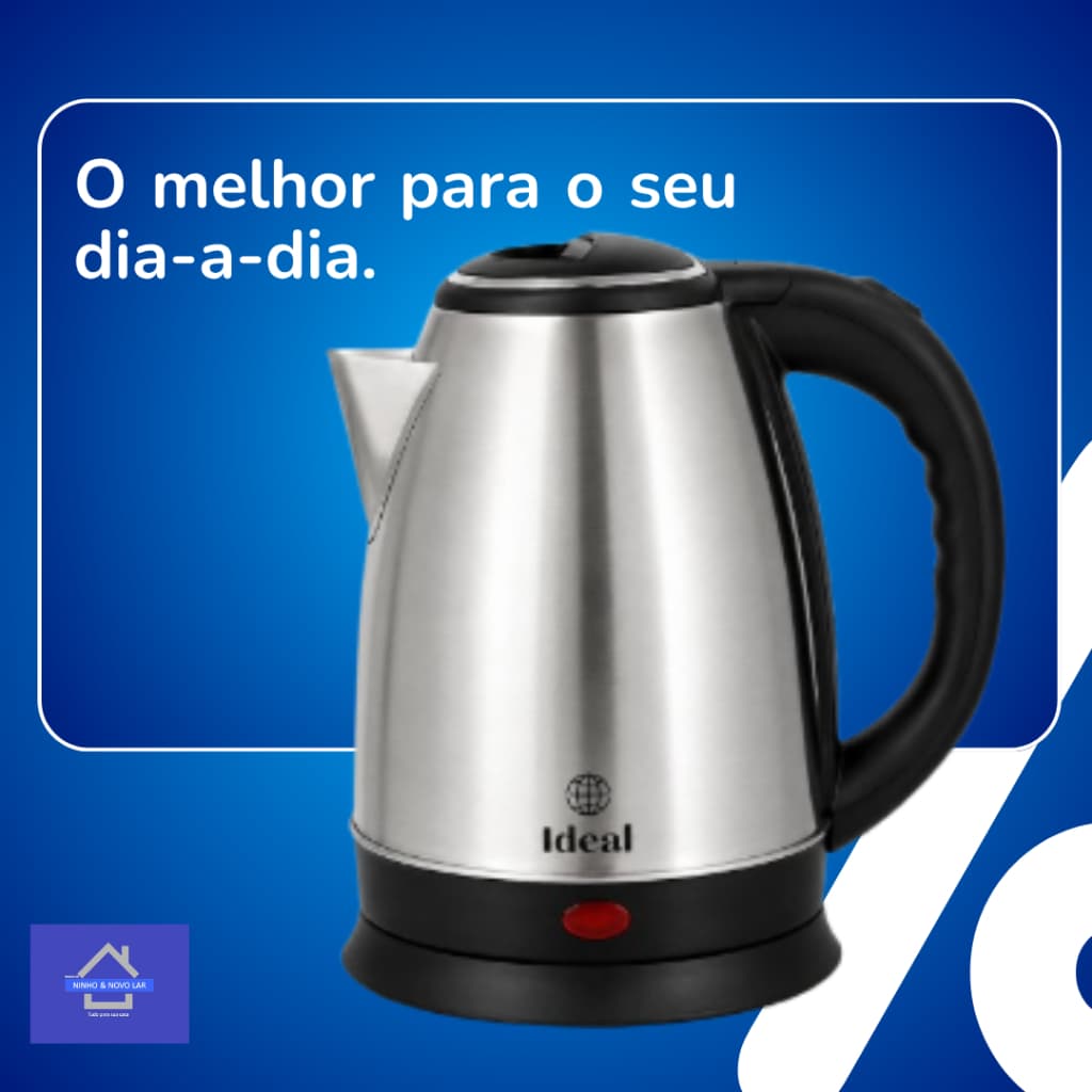 Chaleira Elétrica Inox 1,8L 1000W 127V Desligamento Automático