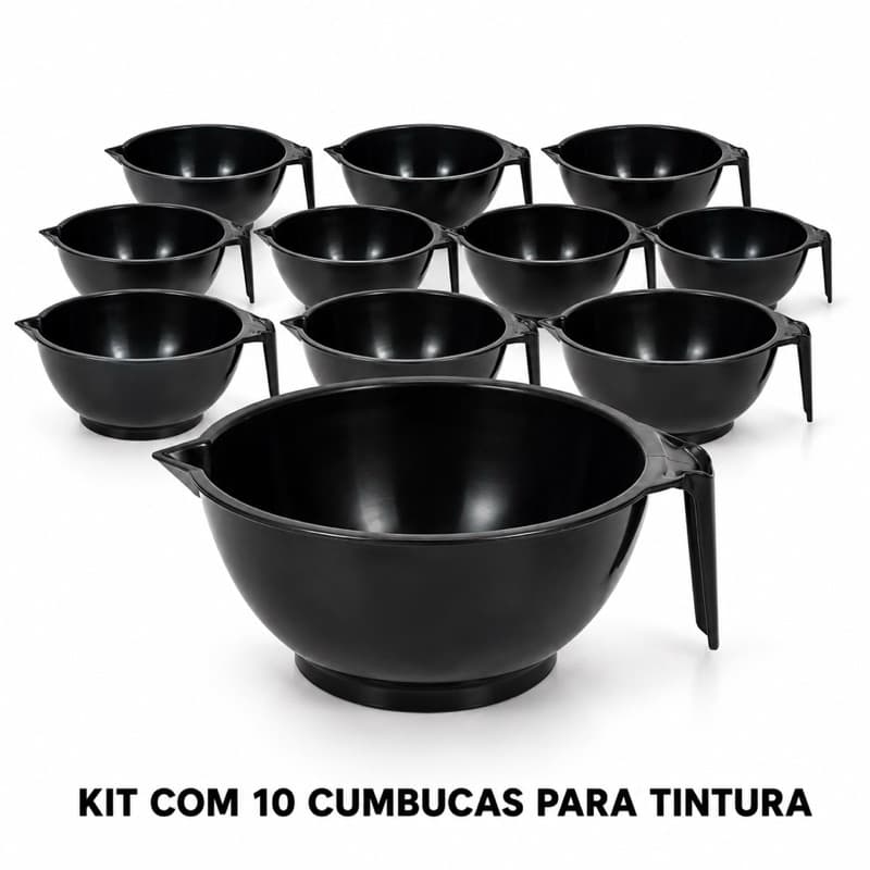 kit com 10 Cumbucas para Tintura de Cabelo