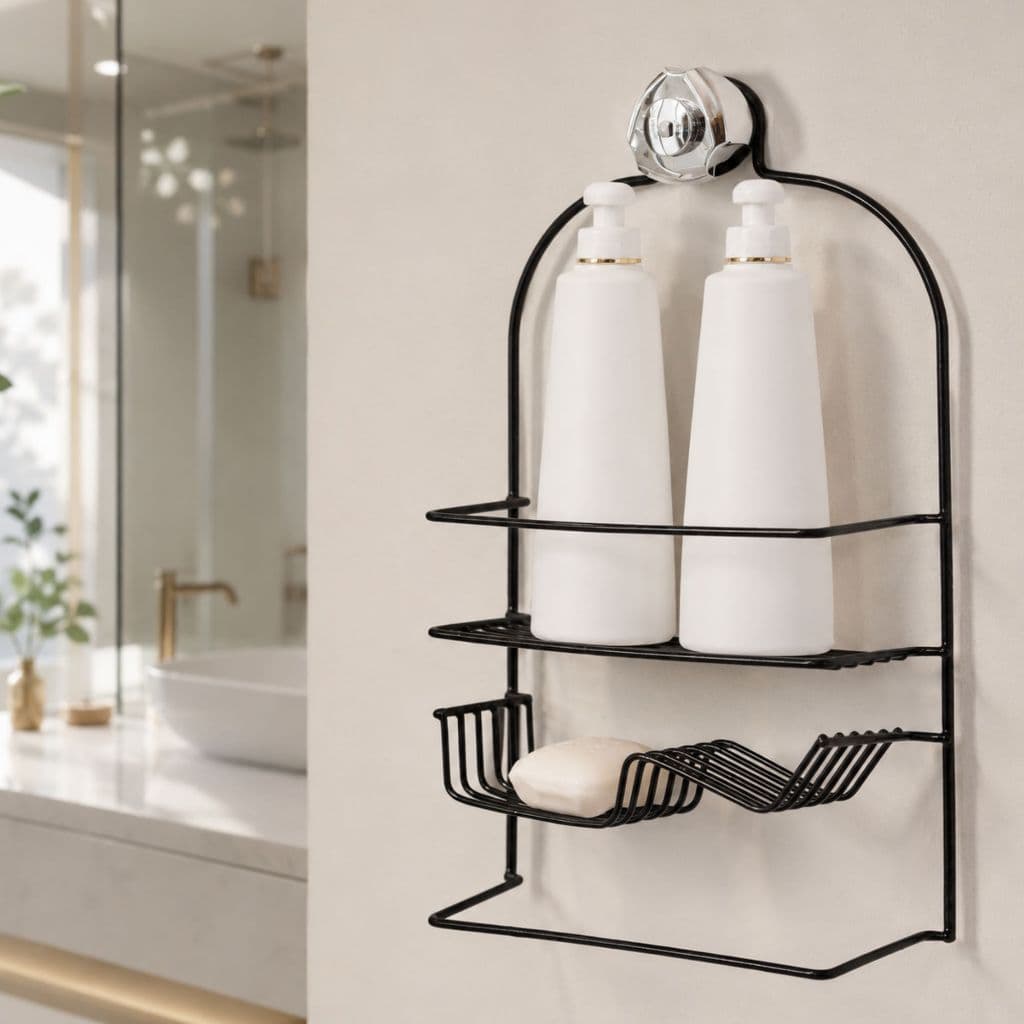 Porta Shampoo de Banheiro com Prateleiras e Saboneteira para Box