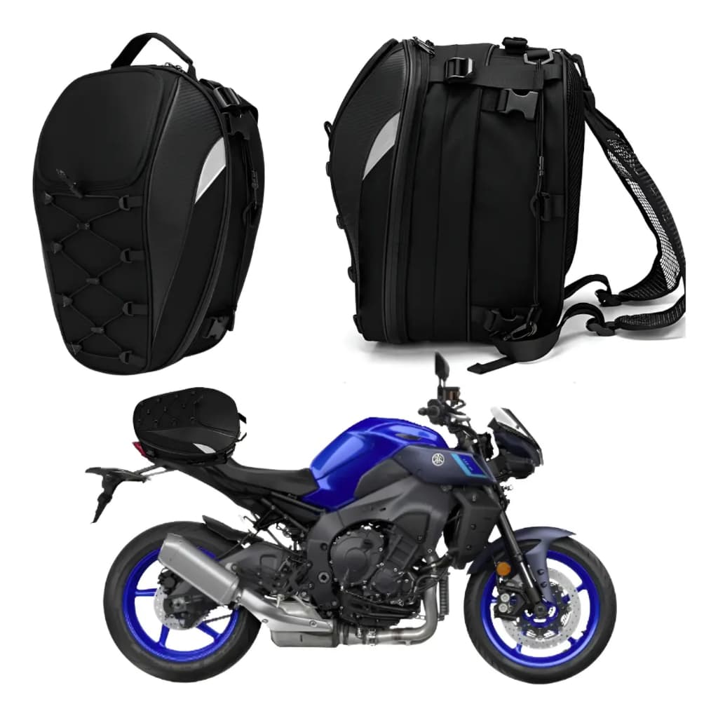 Mochila Moto Premium Expansível Impermeável 30L 40L Bolsa Capacete Viagem Bike