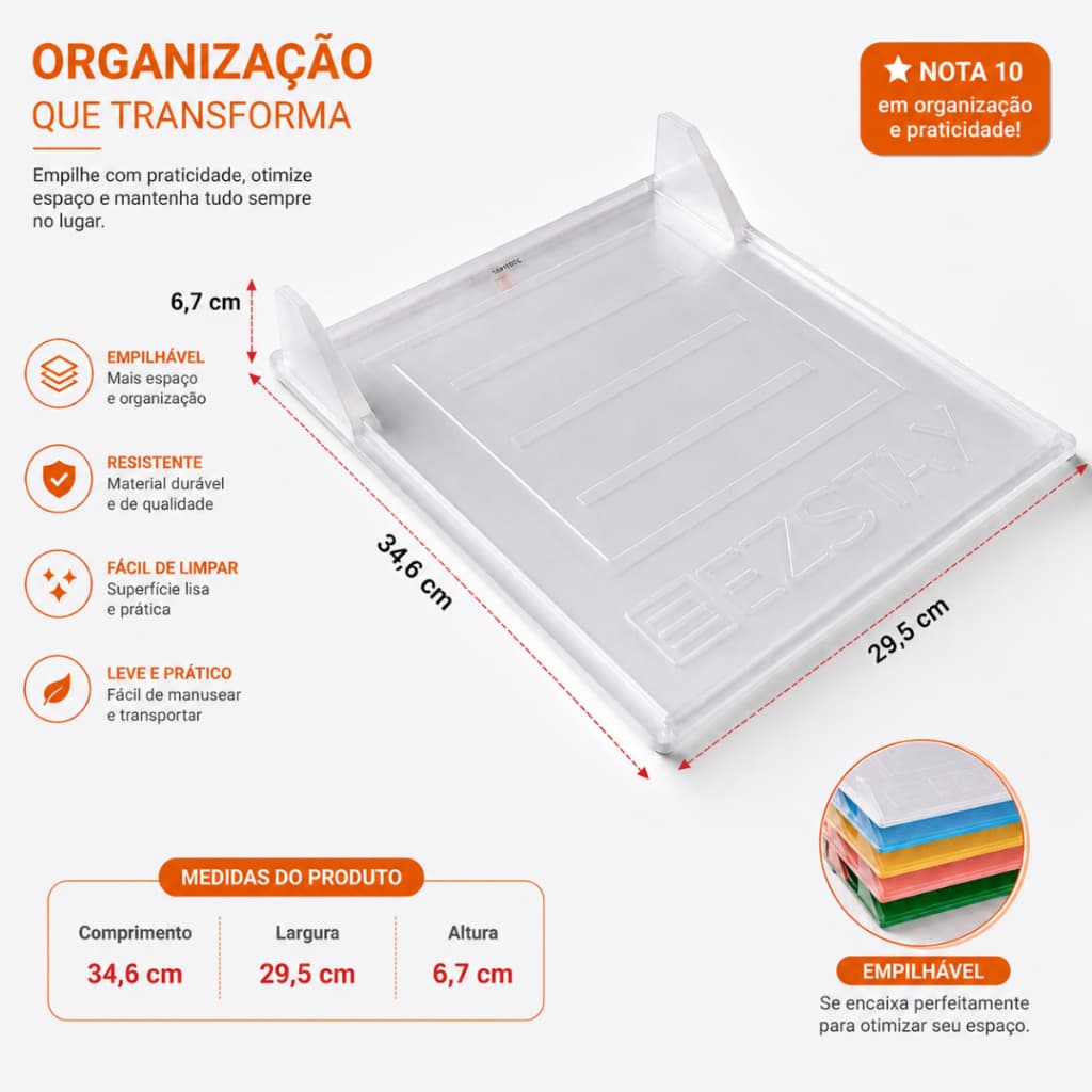 Kit 20 Organizadores De Roupas Camisas e Blusas Tipo Arquivo IKAZA