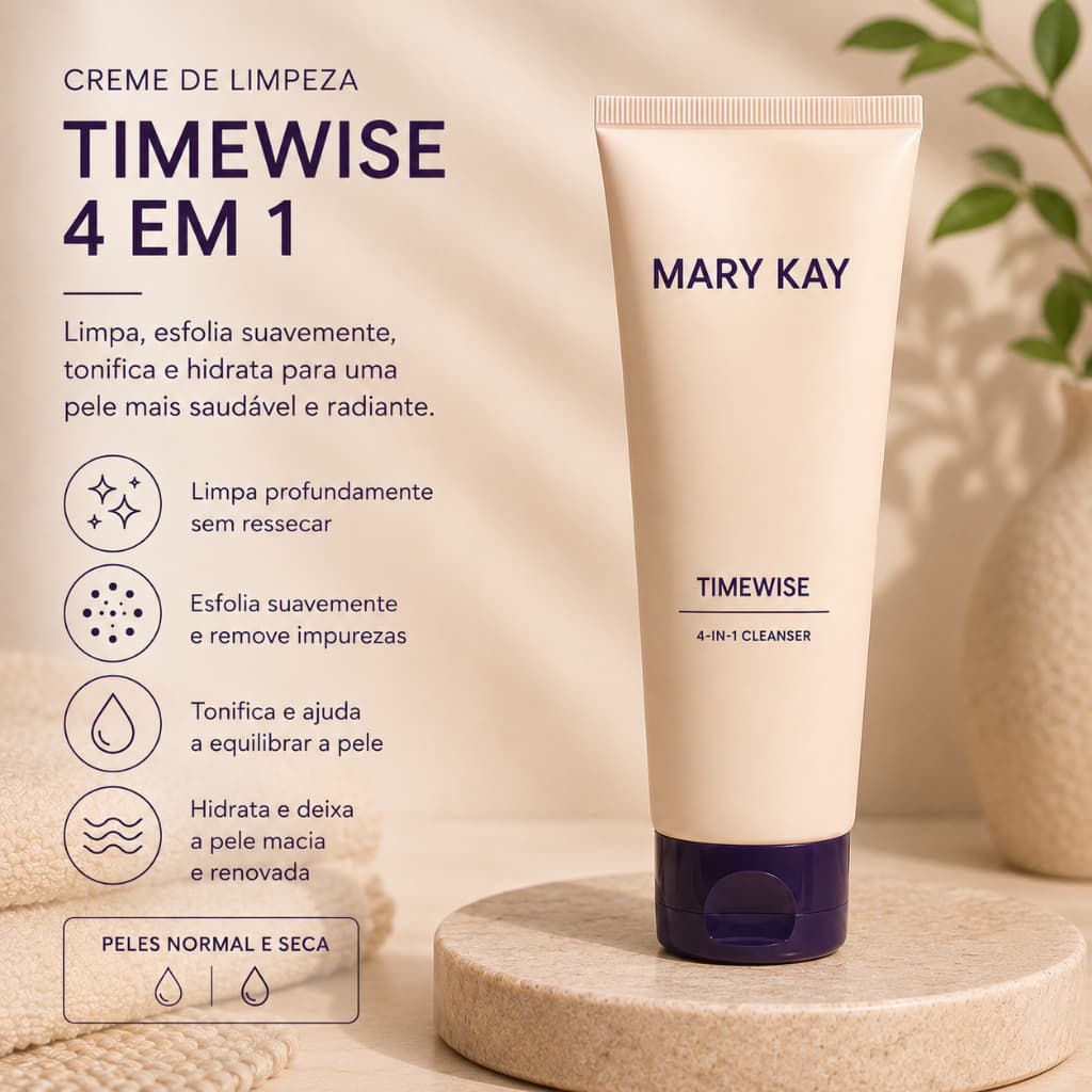 Creme de Limpeza 4 em 1 TimeWise - Normal/Seca