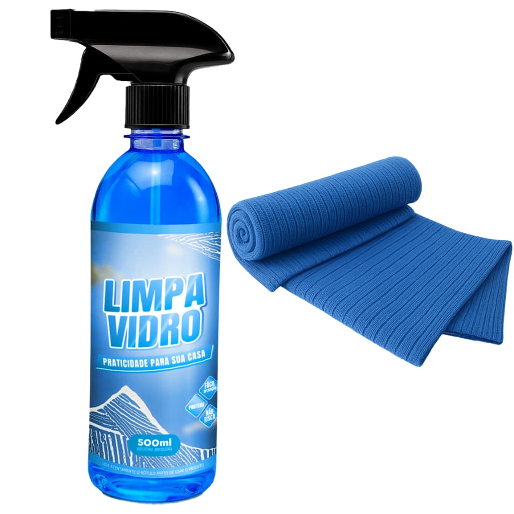 Limpa Vidro Anti-Embaçante não Risca + Toalha Microfibra