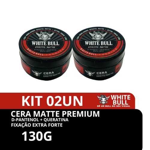 Kit Cera Modeladora Matte Premium 130g - White Bull