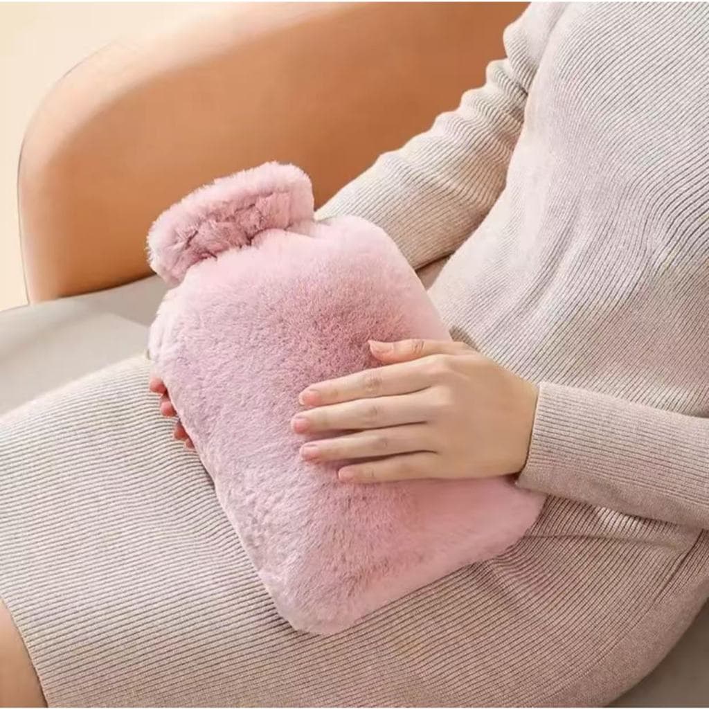 Bolsa compressa de água quente com capa de pelucia 1000ml para cólicas ou esquentar as mãos