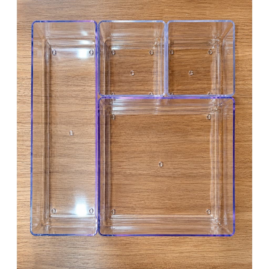 Kit C/4 Organizadores Transparentes Acrilico Multiuso Biju Make