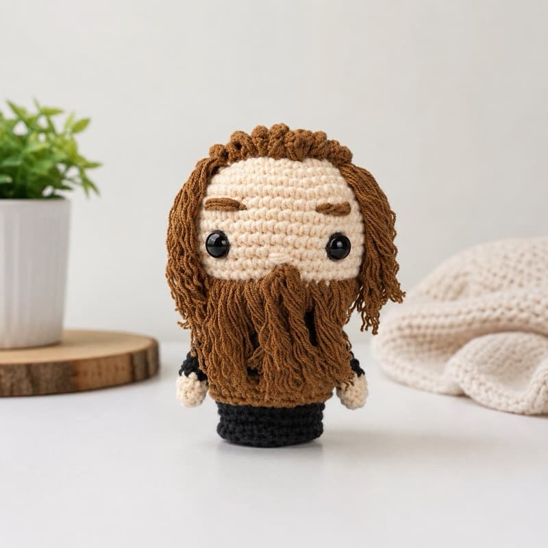 Amigurumi Hagrid Harry Potter Artesanal em Crochê Feito à Mão