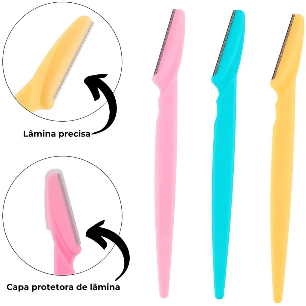 Lâmina Facial Buço e Axila Navalha Sobrancelha e Rosto Navalhete Para Depilação