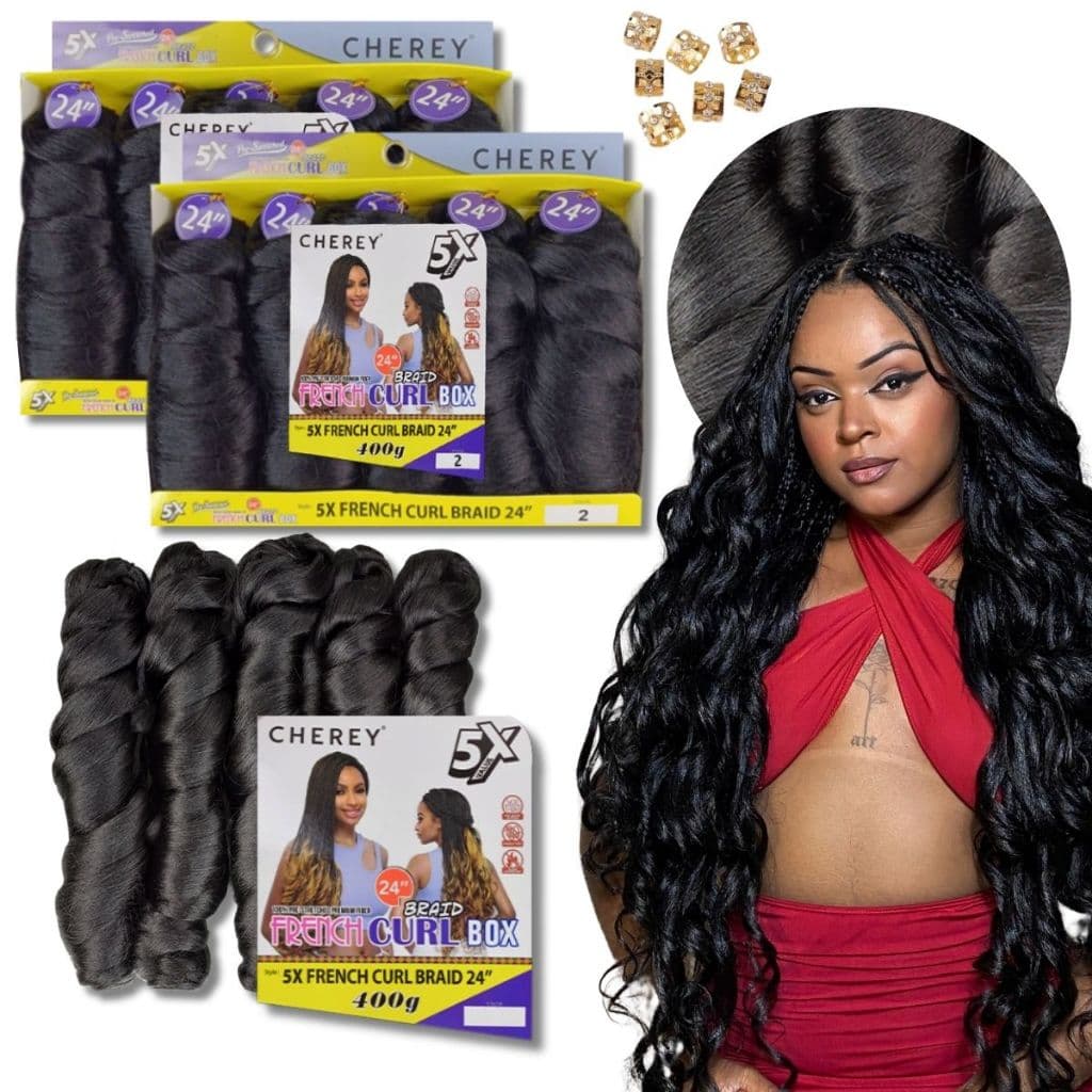 Kit 2 Cabelo 5x 400g Crochet French Curl Braids Fibra Premium 5 Mechas Para Tranças