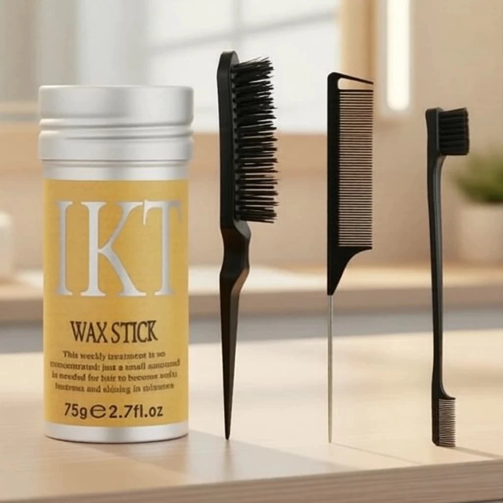 Kit Cera Bastão Wax Stick + 3 Pentes Baby Hair Finalizador de Cabelos Acabamento Profissional