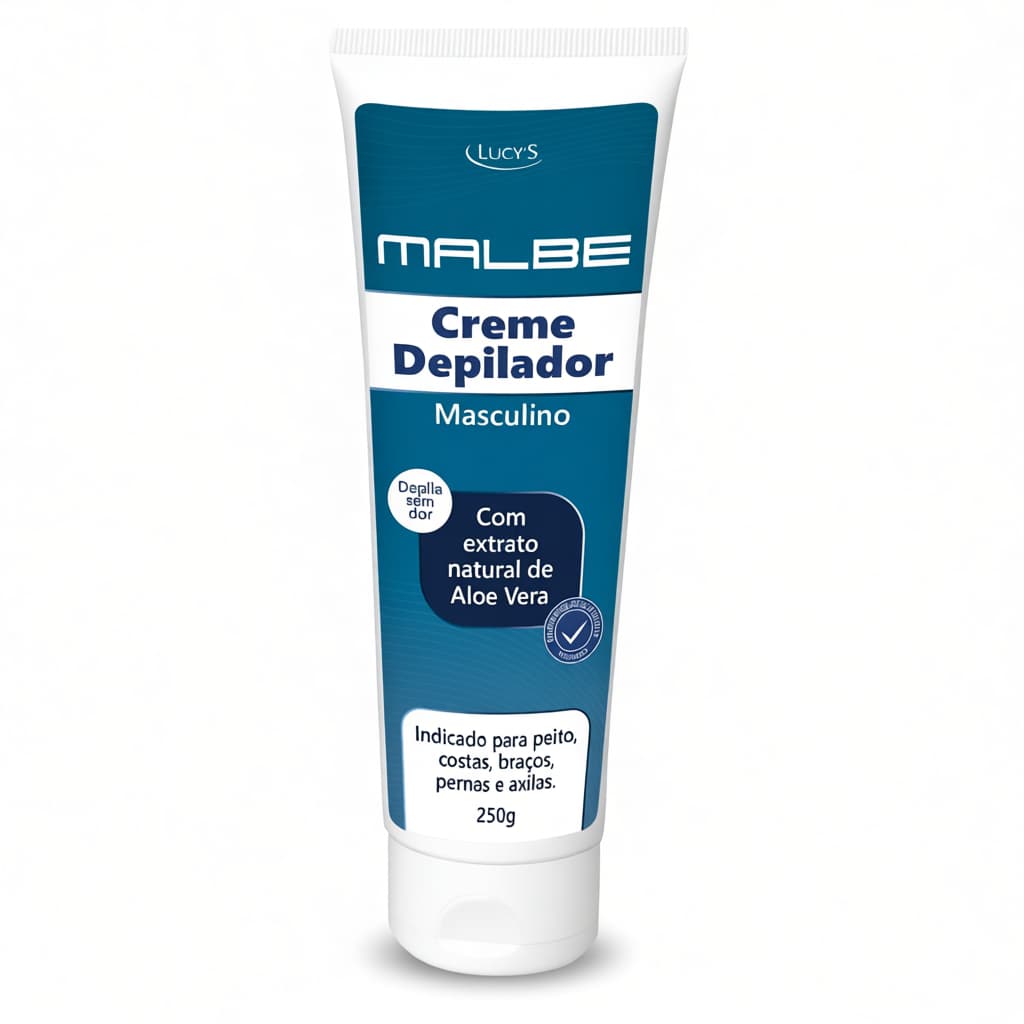 Creme Depilatório Masculino Lucy’s Malbe com Aloe Vera 250g – Calma e Hidratação