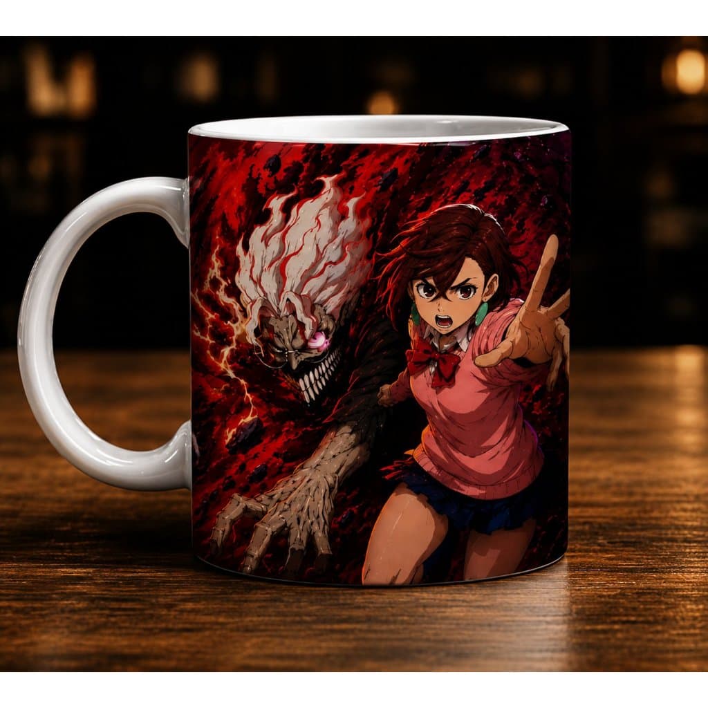 Caneca Dan Da Dan Anime Okarun Momo Ayase Seiko Ayase Turbo Granny Personalizada 325ml