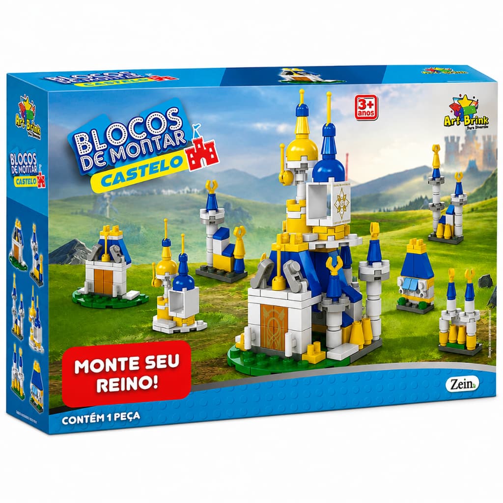 BLOCOS DE MONTAR CASTELO INFANTIL – MONTE SEU REINO SÃO 6 PARTES