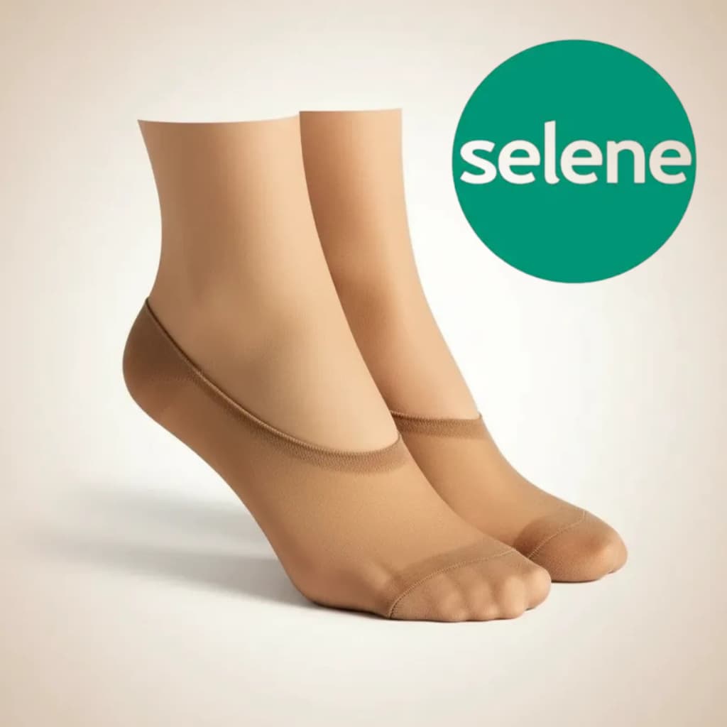 Meia Sapatilha Feminina Selene Fio 40 Invisível Caixinha 2 Pares Fina Fininha Invisível