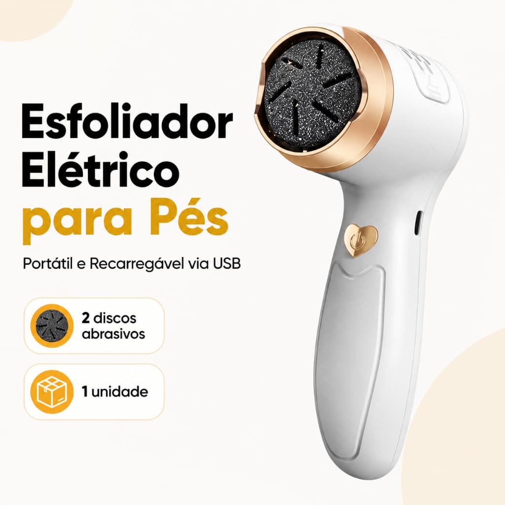 Esfoliador Elétrico Portátil Pés Removedor Calosidades Recarga Usb Seguro Confortável