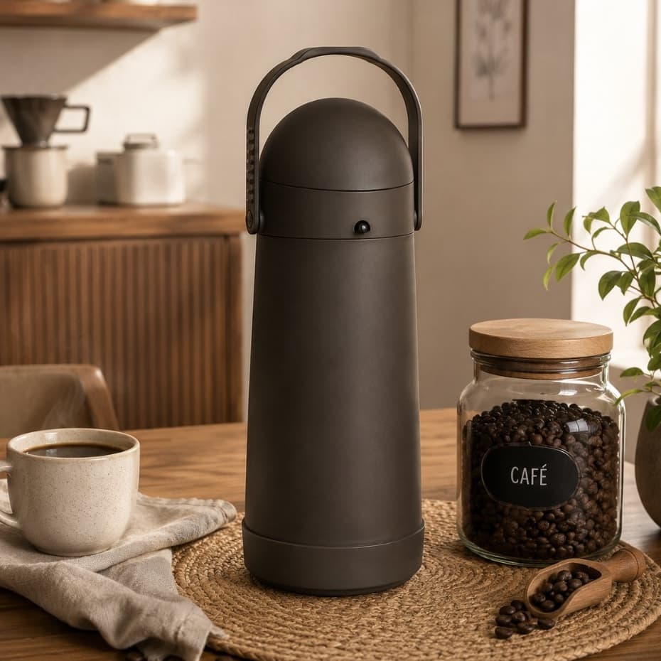 Garrafa de Café Térmica MOR 1 Litro para Bebidas Quentes e Frias Mobile com Alta Conservação
