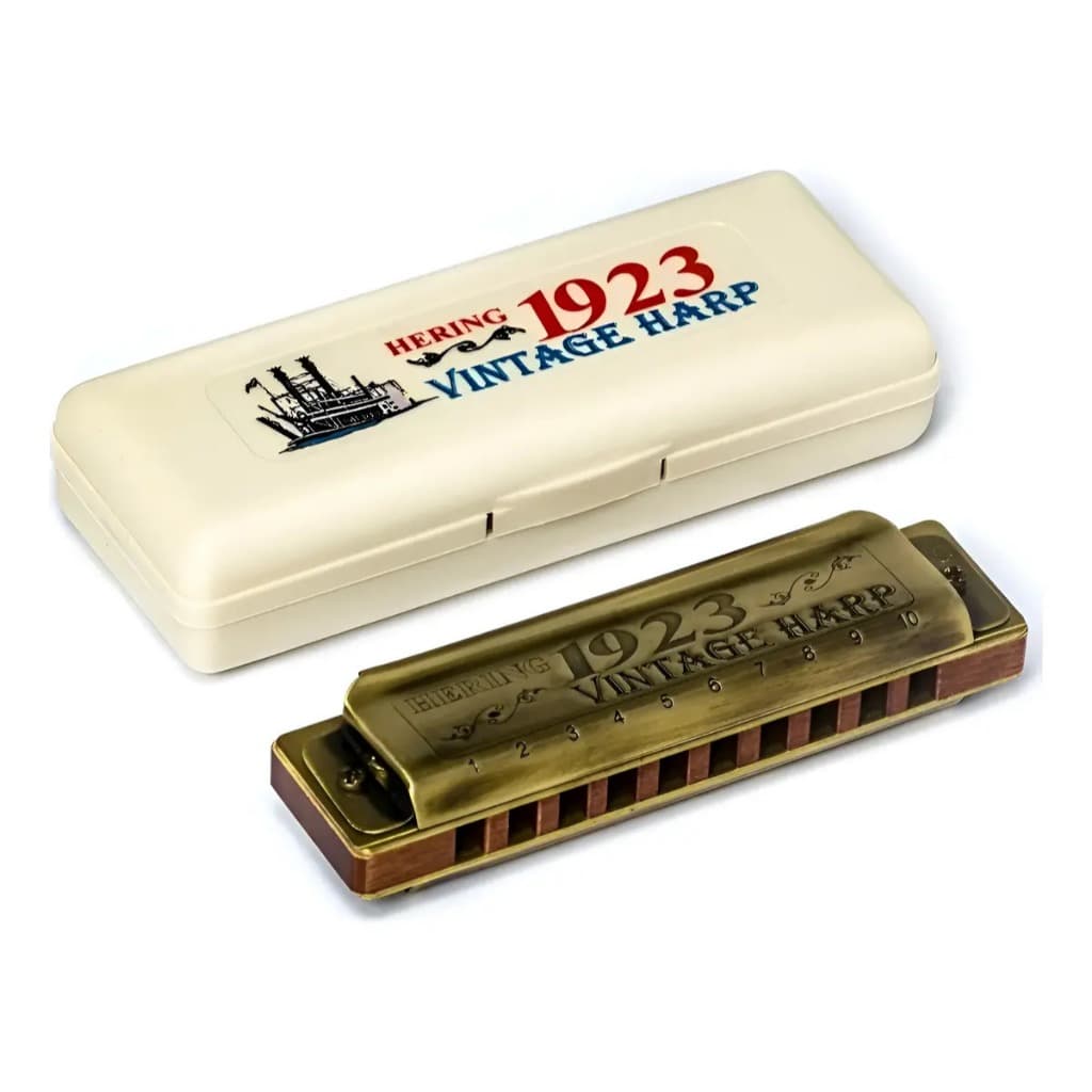 Gaita Boca Harmônica Hering Vintage Harp 1923 C Dó Com Case