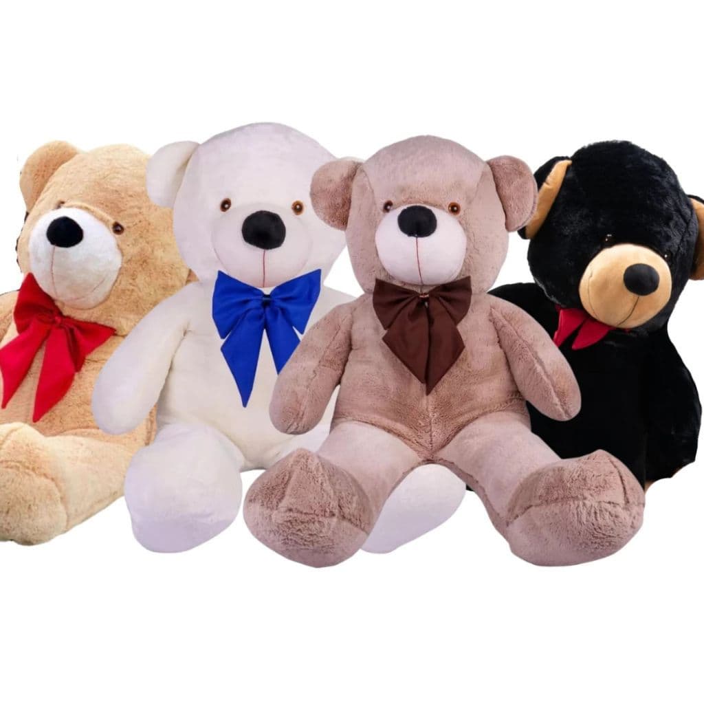 Urso de Pelúcia Gigante Teddy 90cm e 1,10 Metros Soft Antialérgico 100% Poliéster Com Laço
