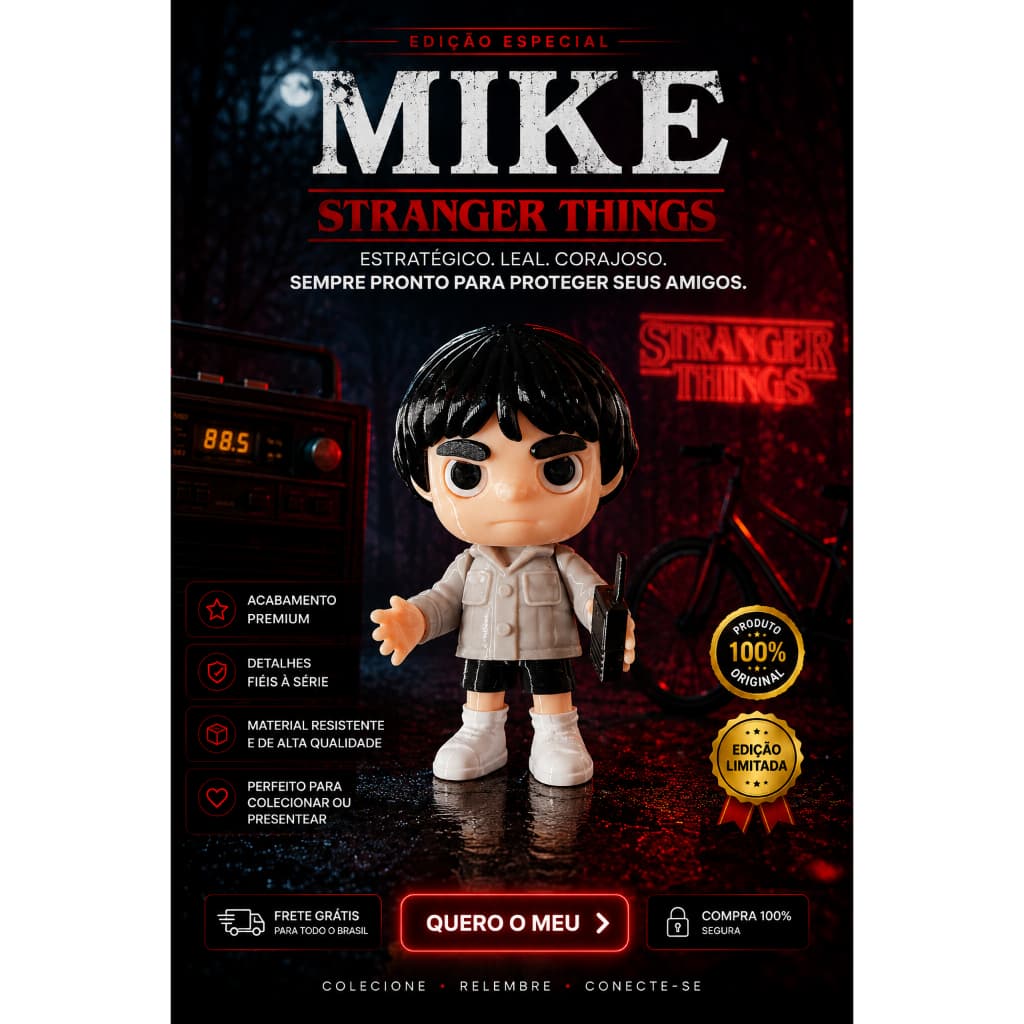 Mike - Boneco Colecionável Stranger Things