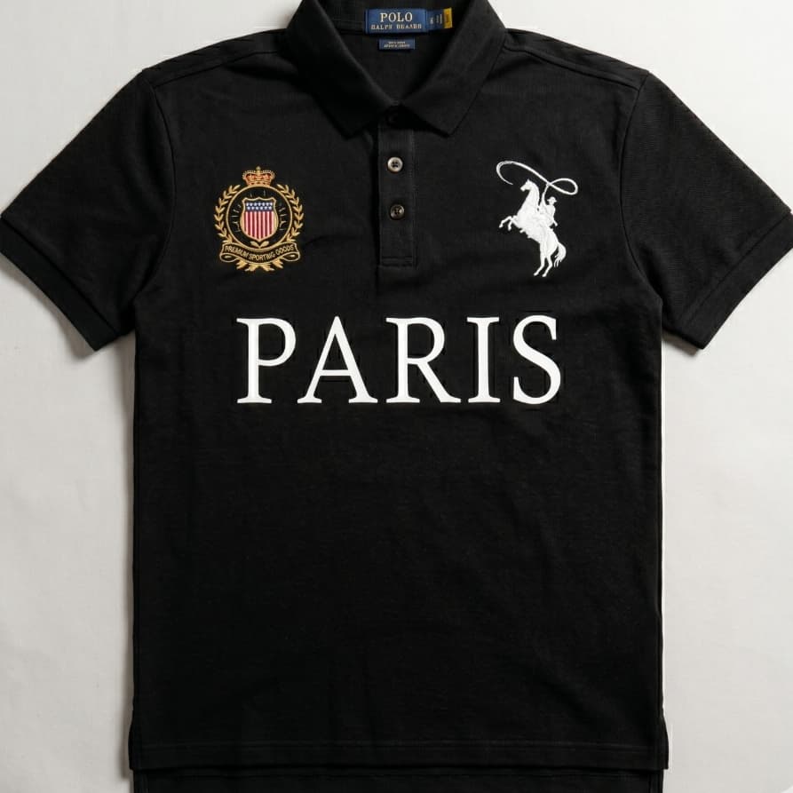 Camisa Polo Paris Masculina 100% Algodão Estampada Paris Casual Premium - Queima estoque