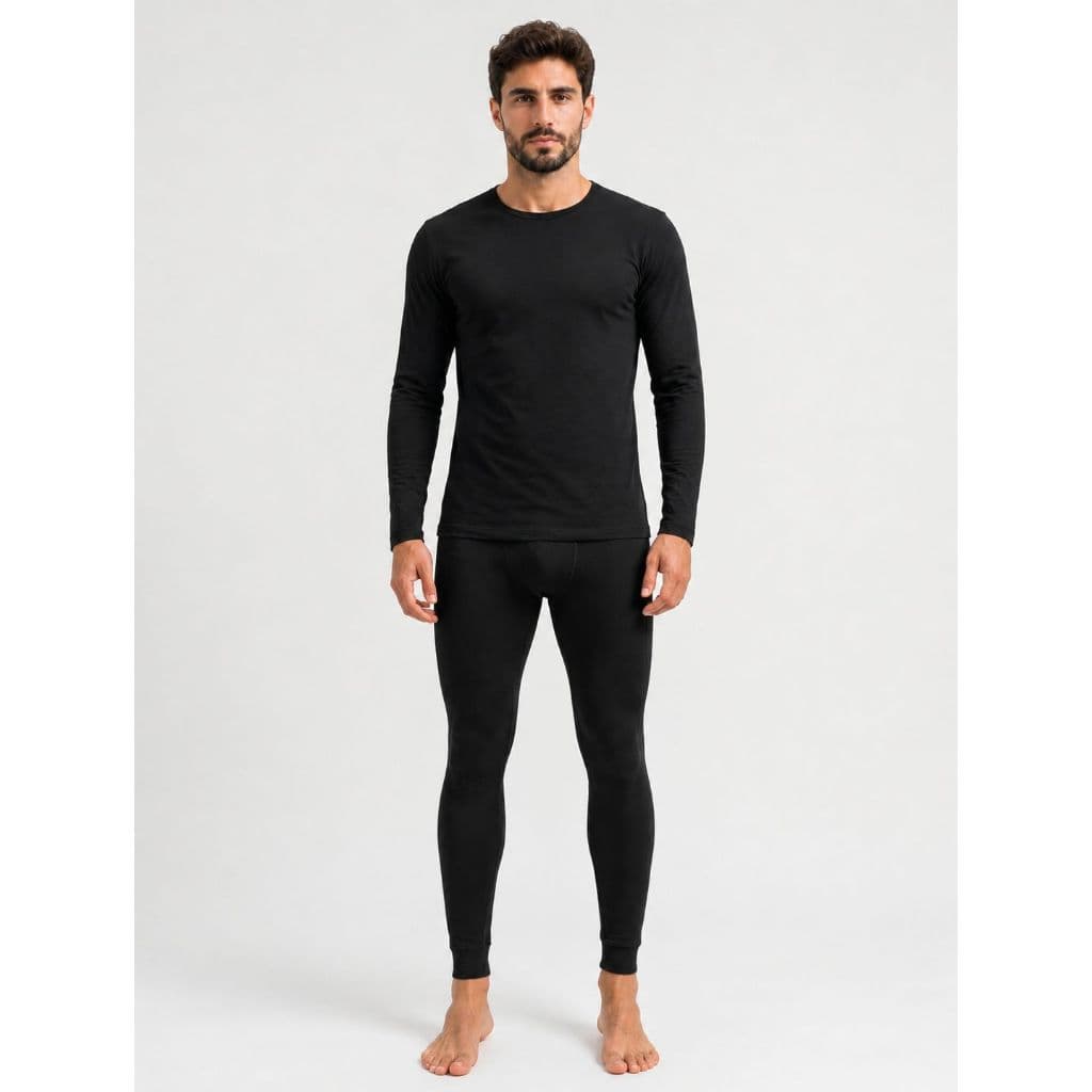 Conjunto Segunda Pele Térmica Flanelado Frio Intenso Preto