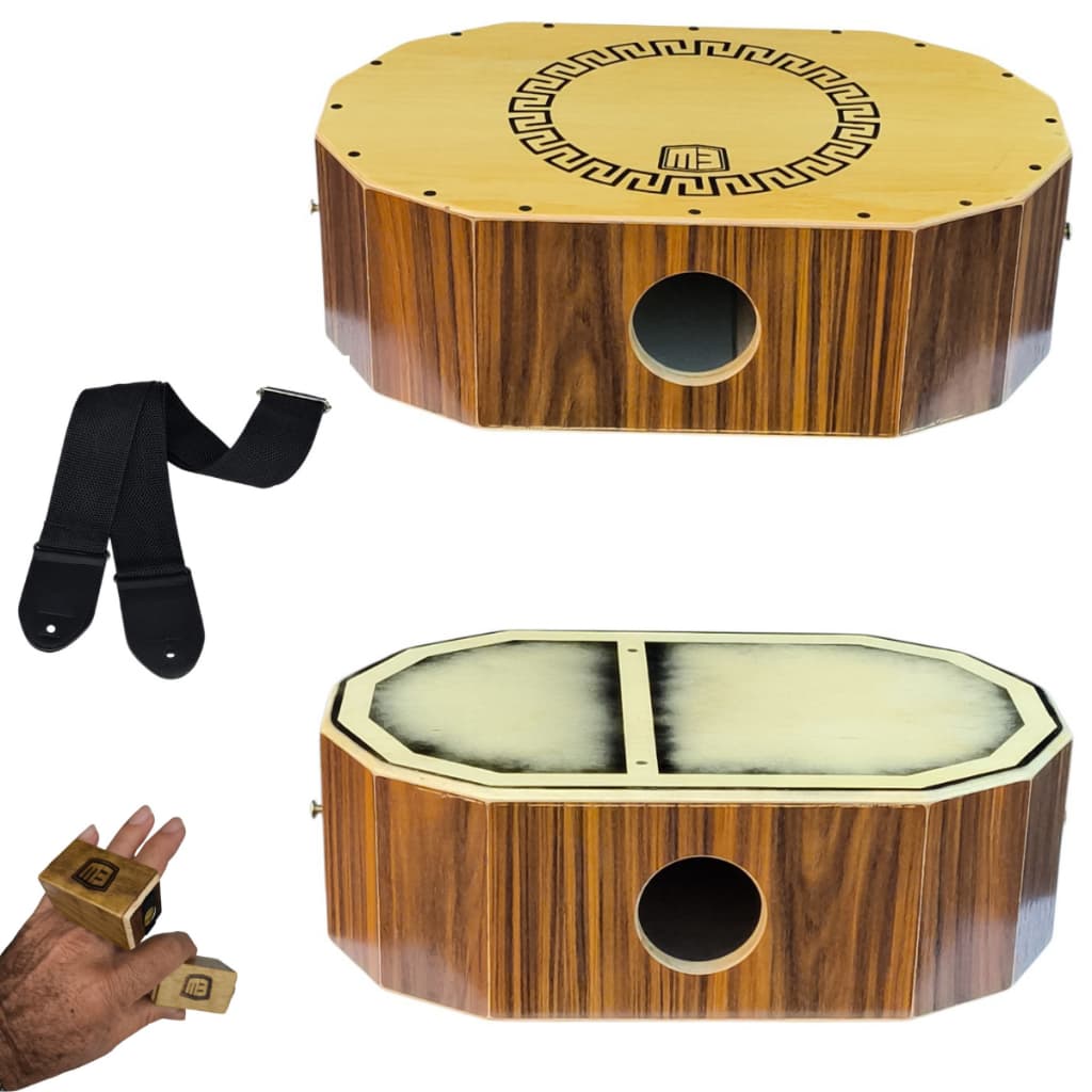 Cajón Compacto Duoface Acústico Marcos Brandao Amadeirada
