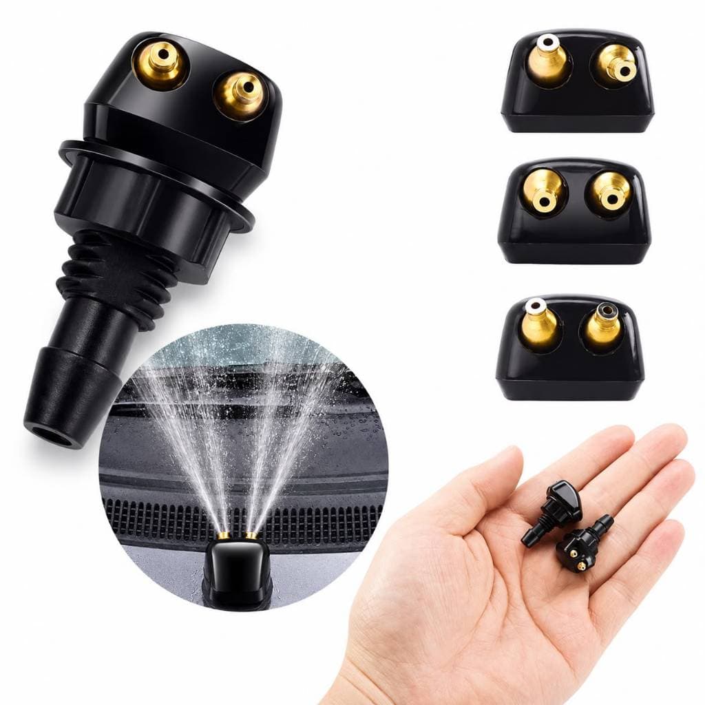 Bico Esguicho Para-brisa Duplo 360° Ajustável Jato Alta Pressão Limpador Universal Kit 2