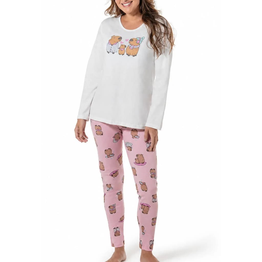 Pijama Longo Feminino Capivara DeMillus 285703