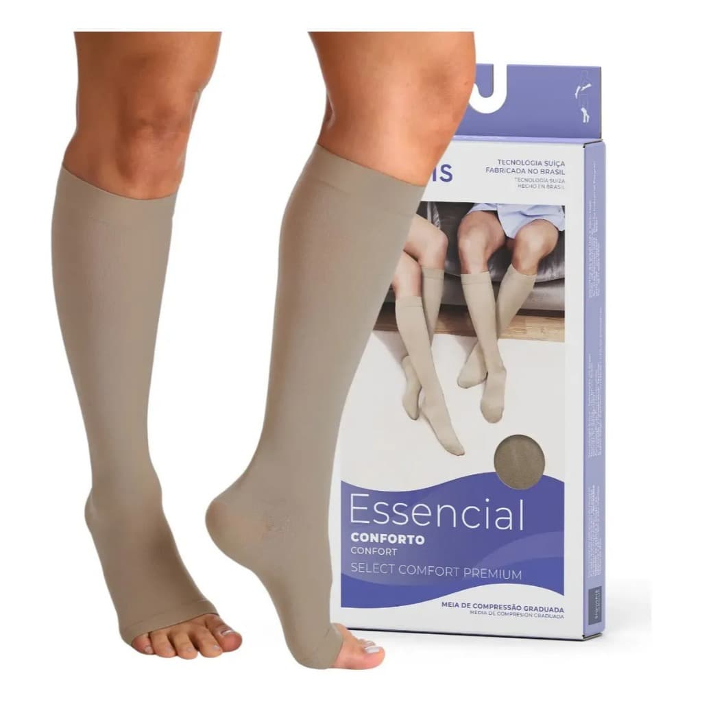 Kit 2 Pares Meia Sigvaris Select Comfort 20-30mmhg 3/4 Pé Aberto