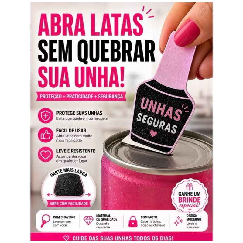 Kit 10 | 15 | 20 Chaveiros Abridor de Latas Esmalte 5cm | Brinde Nail Designer | Lembrancinha para Clientes Manicure