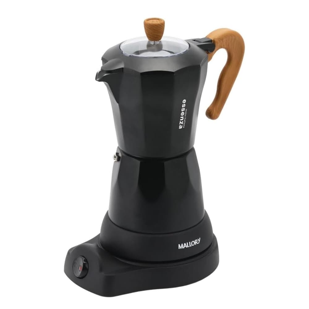Cafeteira Elétrica Italiana Mallory Essenza 6 Xícaras, 280ml, Tampa Vidro e Desligamento Automático