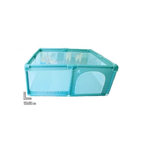 Cercado Portátil Infantil Playpen 150x180 Azul Desenho do tecido Liso