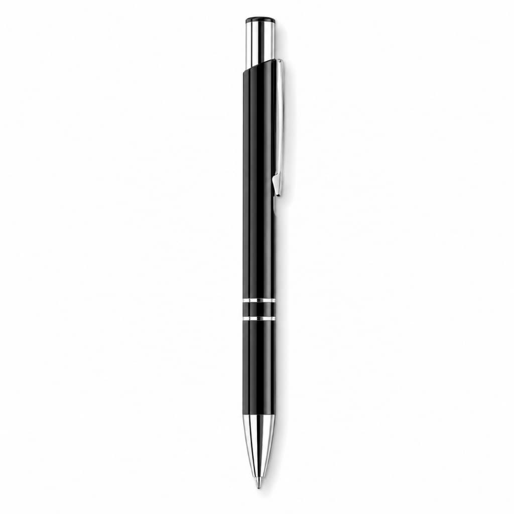 Kit Canetas Esferográfica Personalizada Logo Nome Azul Metálica 1.0mm Acionamento Por Clique