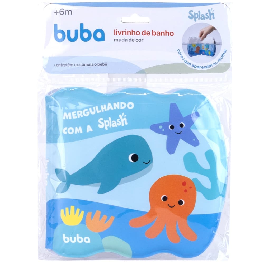Livrinho de Banho Buba que Muda de Cor | Livro Sensorial para Bebê +6 Meses Brinquedo Educativo
