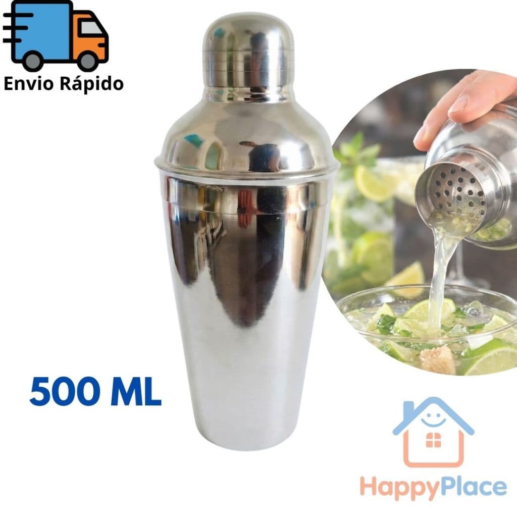 Coqueteleira Inox 500ml Capirinha e Drinks Bartender Bar Casa Festa Bebidas Shaker