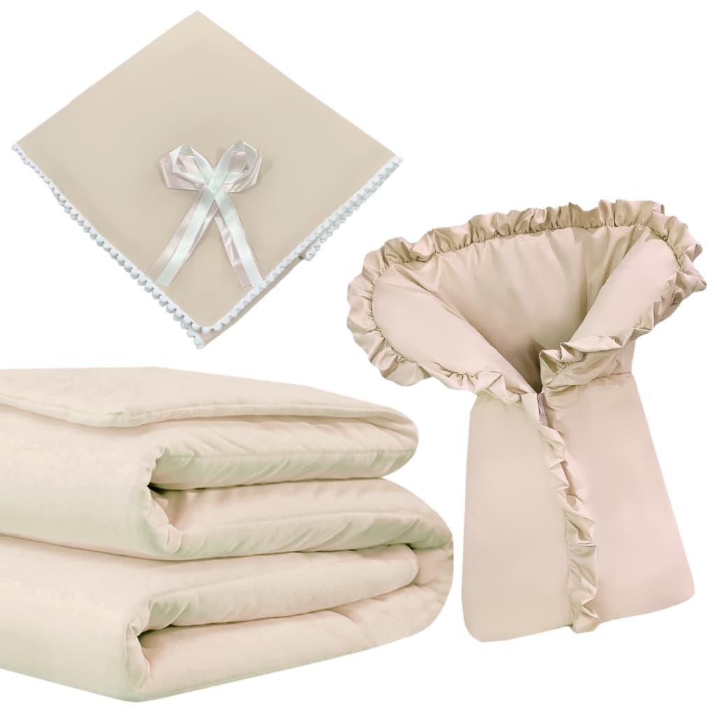 Kit Inverno Bebê Edredom de Berço + Saco de Dormir + Manta Menina Menino