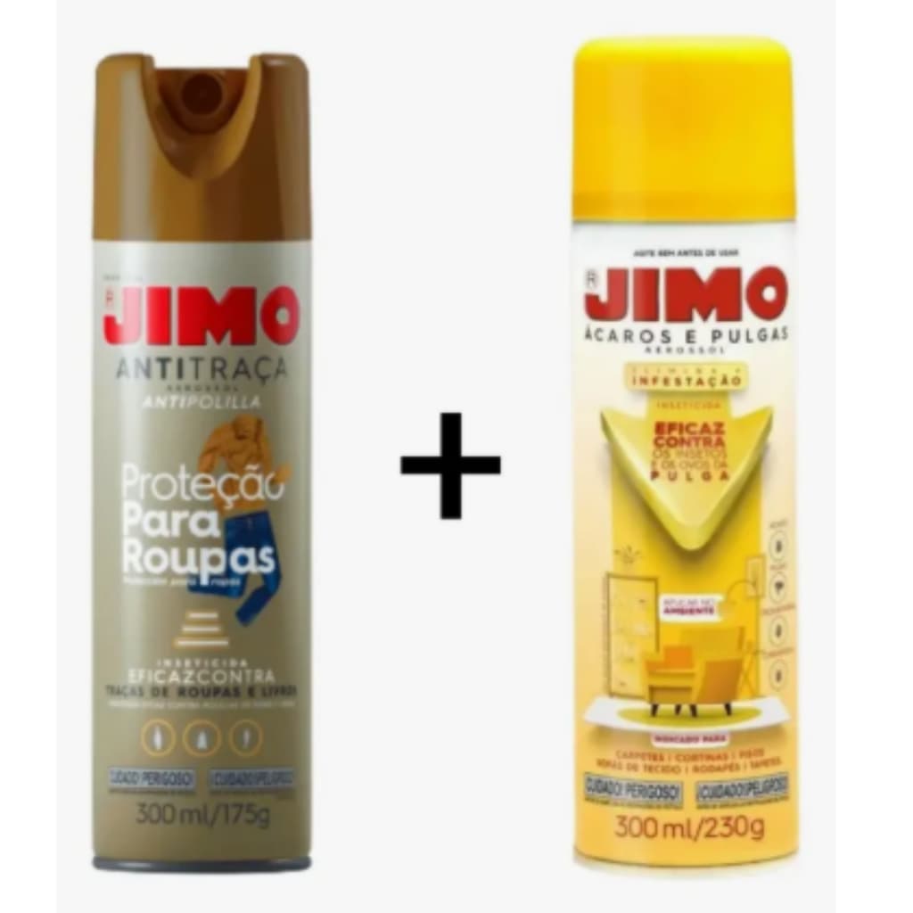 Kit Jimo:Jimo Anti Traças + Jimo Anti Acaros E Pulgas De 300ML Cada