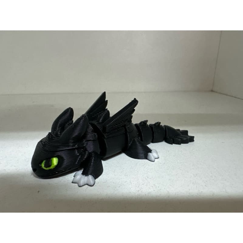 🐉 Dragão Articulado Fúria da Noite 3D | Flexível | Decoração Geek | Presente Colecionável