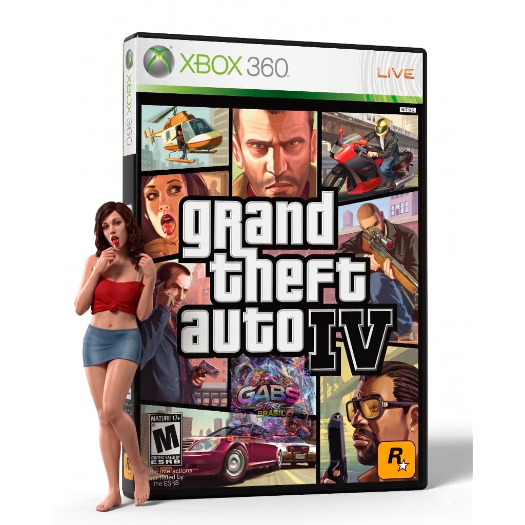 GTA IV Xbox 360 - Jogo Completo em DVD Grand Theft Auto 4 Mídia Física Desbloqueado