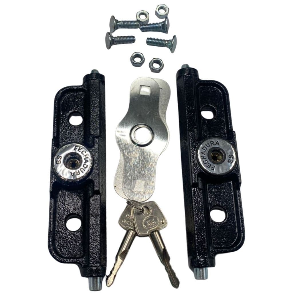 Fechadura Par Trava Lateral Ferro Cilindro Zamak Chave Tetra
