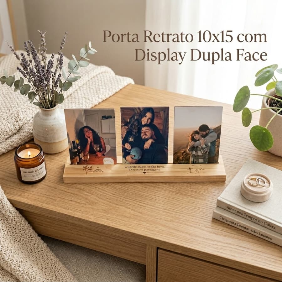 Porta Retrato Decorativo Fotos 10x15 Em Madeira Presente Para Quem Você Ama Porta Retrato Especial Amigos Casal Viagens