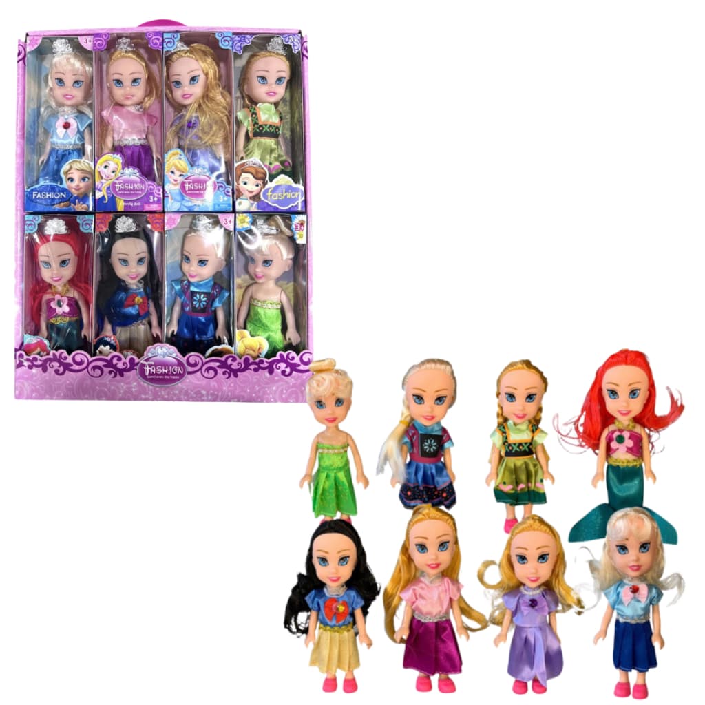 Bonecas kit 16 Princesas Articulado 16 cm com acessórios Barata Presente Lembrancinha pronta entrega