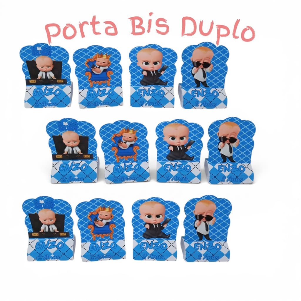Porta Bis Duplo Personalizado PODEROSO CHEFINHO - Lembrancinha Aniversário Festa Enfeite de Mesa