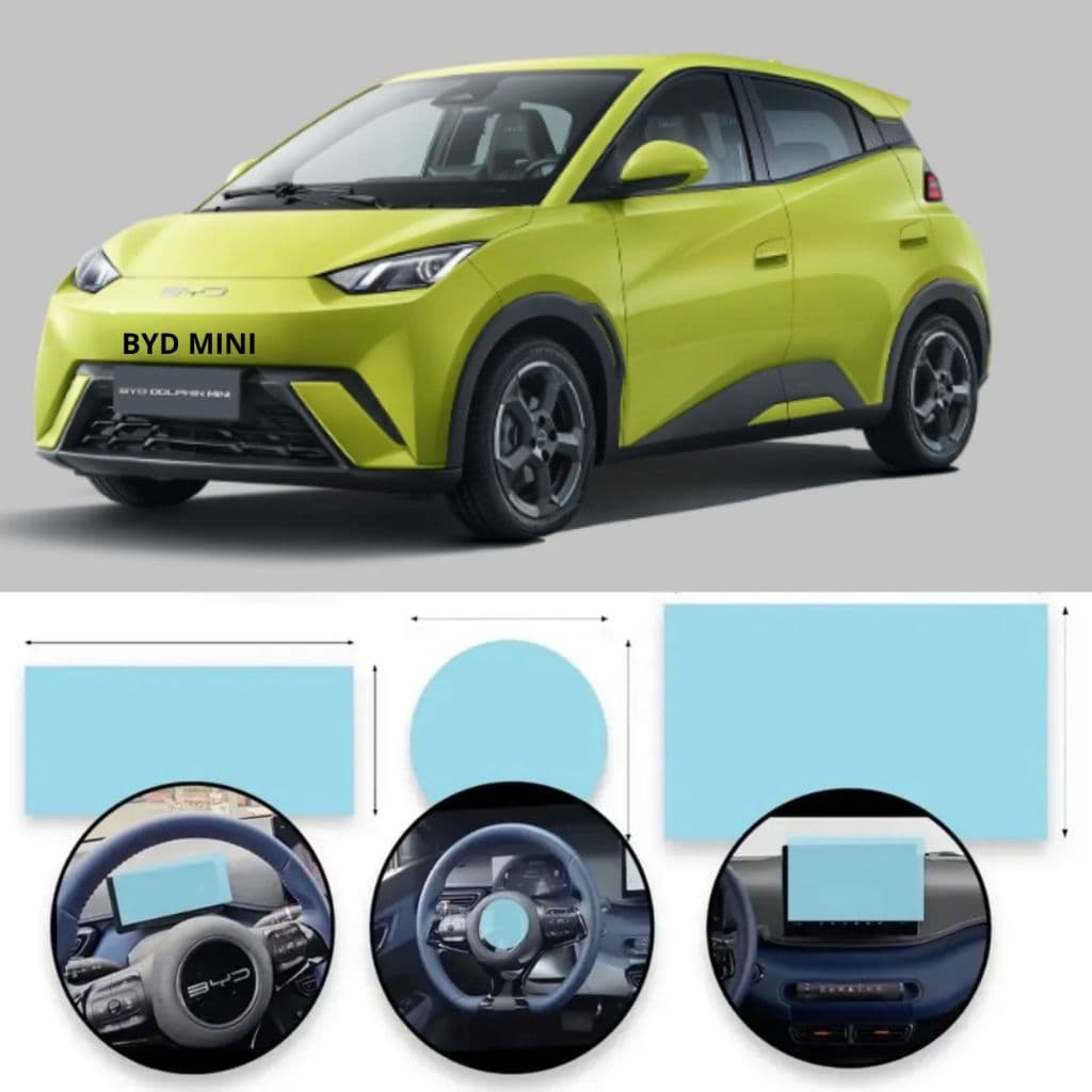 Byd Dolphin Mini Películas Hydrogel Transparente HD Kit  Multimídia Velocímetro