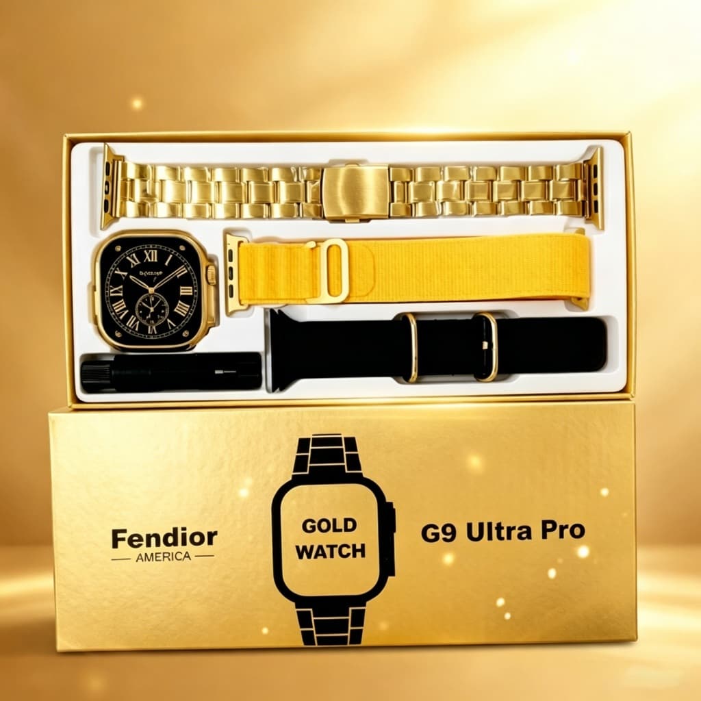 Relógio Inteligente Unissex G9 Pro Max Ultra 49MM Dourado Monitoramento Saúde Completo